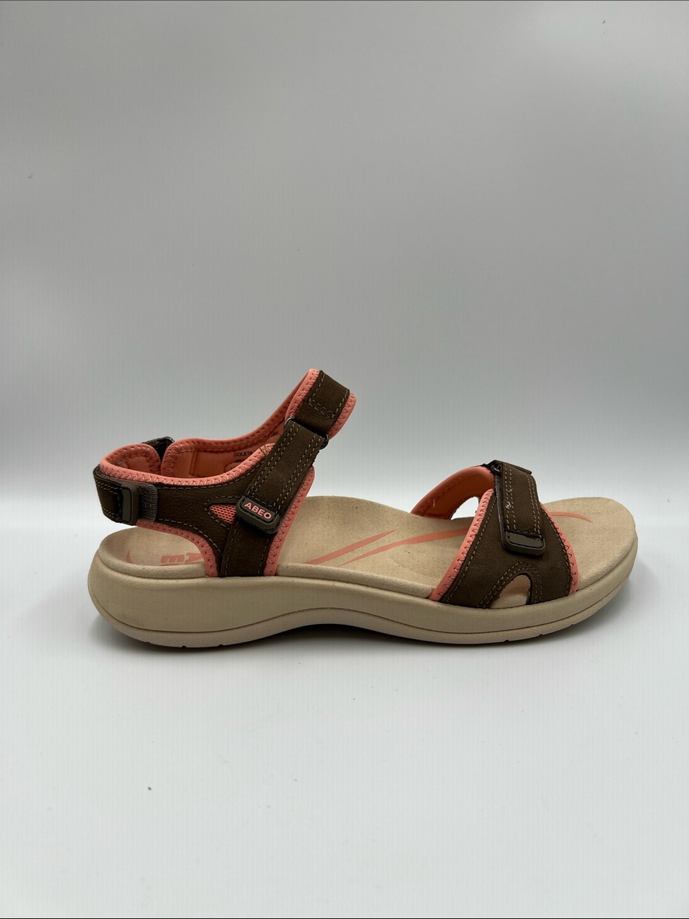 ABEO Goleta strappy sandals comfort brown pink adjustable leather shoe women 7